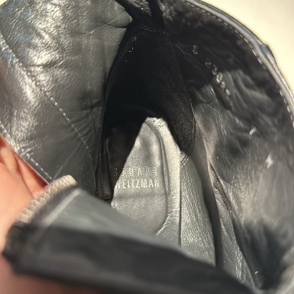 STUART WEITZMAN BLACK CHUNKY HEEL ZIPPER SOFT LEATHER BOOTIES SIZE 7 - Picture 6 of 6